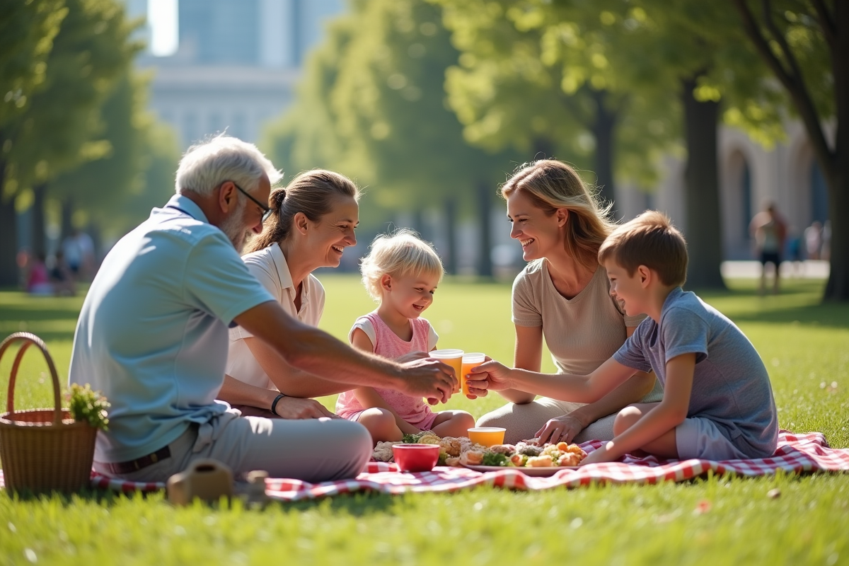 Famille riant lors d