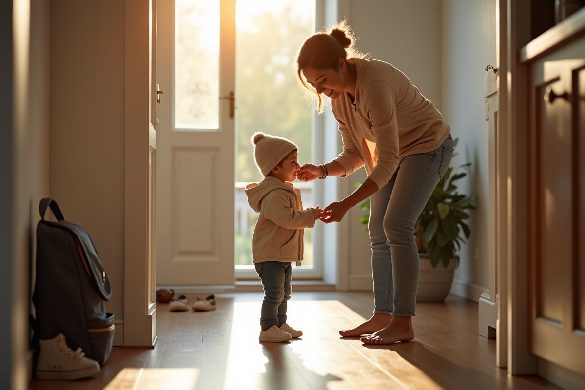 Parent aidant son enfant à s